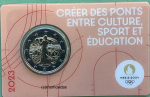 Frankreich 2 Euro CoinCard 2023 Olympische Spiele Paris 2024 Gedenkmünze Nr. 2 (rot) Faustkampf