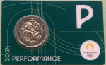 Frankreich 2 Euro CoinCard 2024 Olympische Spiele Paris Gedenkmünze Nr. 1 (grün - P) Herkules Ringkampf