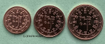 Portugal 1+2+5 Euro-Cent 2022 Stempelglanz
