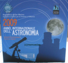 San Marino Offizieller Kursmünzensatz 2009 (1 Cent bis 2 Euro + 5 Euro Silbermünze) Astronomie FDC