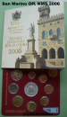 San Marino Offizieller Kursmünzensatz 2006 (1 Cent bis 2 Euro + 5 Euro Silber Münze) Melchiorre Delfico FDC