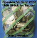 Spanien 50 Cent Beutel 2000 Euromünzen