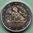 Vatikan 2 Euro Gedenkmünze 2024 Thomas von Aquin